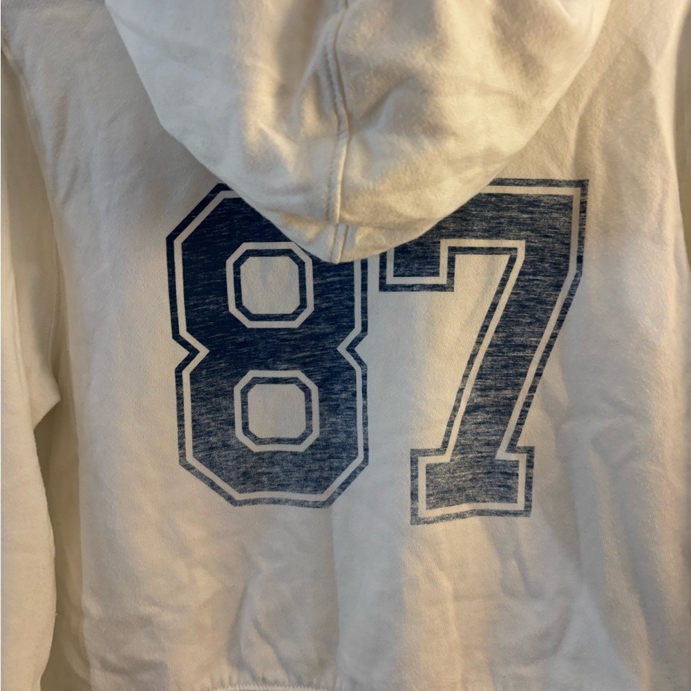 Aeropostale Los Angeles California Cream Zip Hoodie with Navy Star Accents Sz  M - Picture 6 of 6